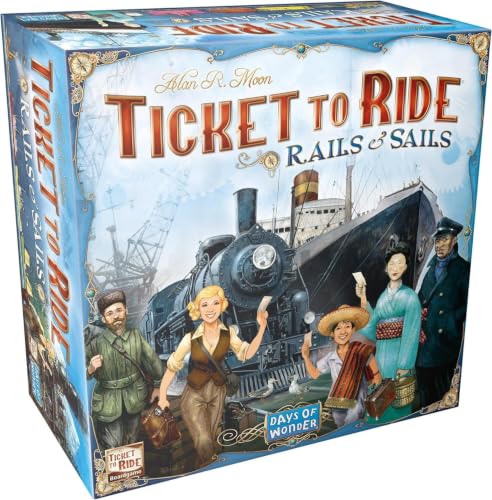 Image of Ticket to Ride Rails & Sails Board Game - Train Route-Building Strategy Game, Family Fun for Kids & Adults, Ages 10+, 2-5 Players, 90-120 Minute Playtime