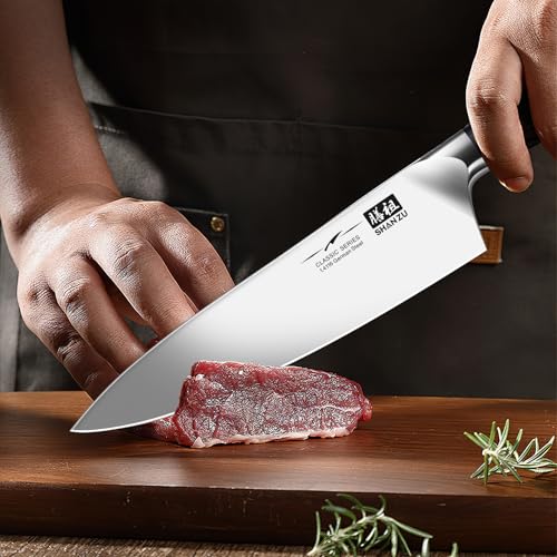 SHAN ZU Küchenmesser Kochmesser Profi Messer, Chefmesser 20cm Deutscher Edelstahl Extra Scharfe...