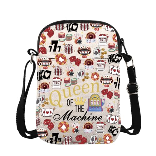 ZJXHPO Casino Cross Body Bag Casino Gambling Lover Gift Queen Of The Machine Messenger Bag Slot Gambling Lucky Gift
