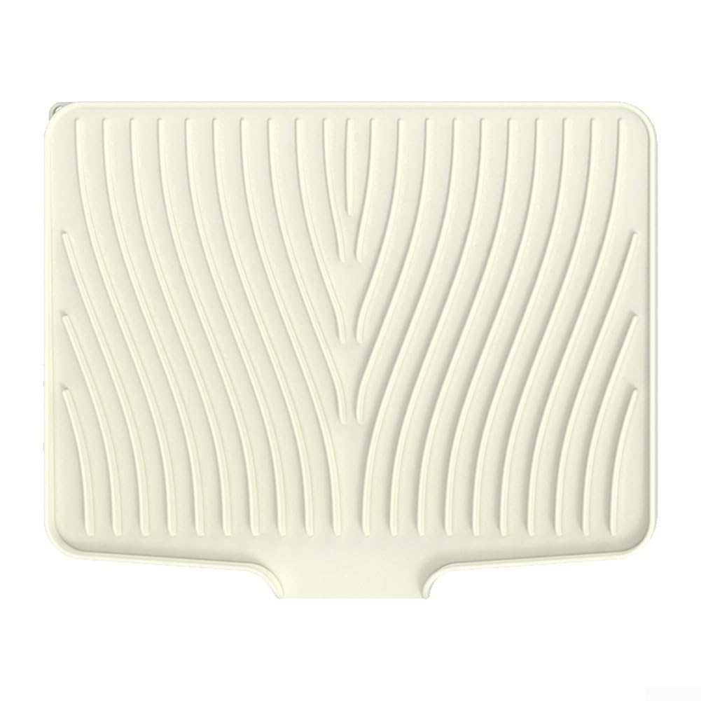 Große Abtropfmatte aus Silikon, 50 x 43 cm, rutschfest, hitzebeständig, Küchenspüle, Abtropfbrett (Reisweiß) – perfekt für effizientes Trocknen in der Küche!