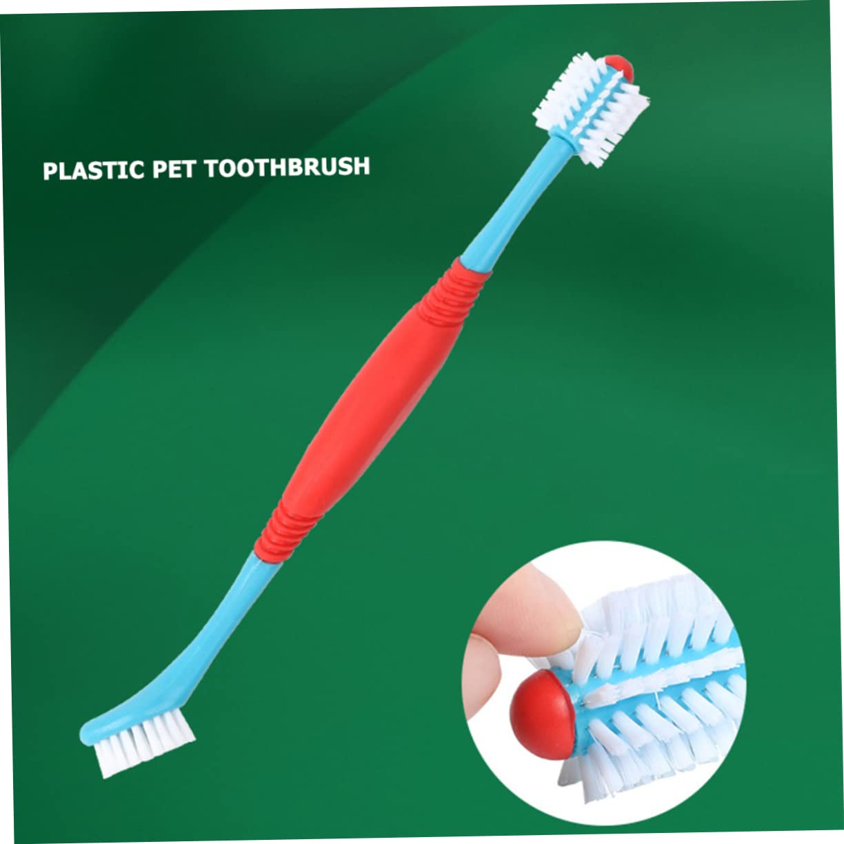 MERRYHAPY Dog Toothbrush Set 4pcs Dual Head Dog Toothbrush Bulk Plaque Soft Bristles Pet Cleaning Brush