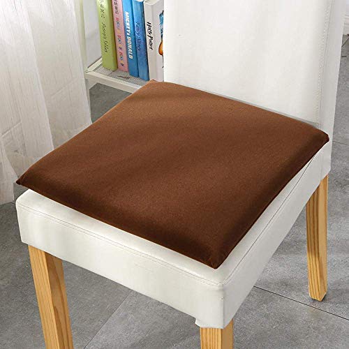 FHPEWXDG Queen-Home Almohadillas para Silla de algodón viscoelástico - Juego de 4 Cojines de Asiento Suaves, Transpirables y Gruesos para Cocina, Comedor, sillas de jardín - Marrón, 40 * 40 cm
