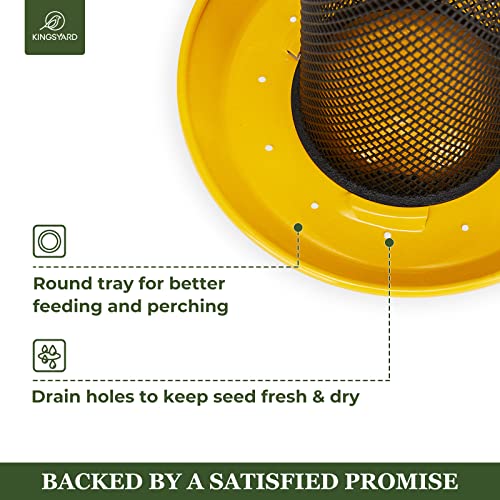 Kingsyard Metal Mesh Tube Bird Feeders for Outdoor Hanging Finch Bird Feeder for Nyjer/Thistle Seed, 2.5 lbs Large Capacity (Yellow) - Image 3