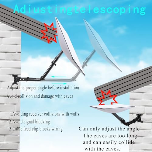 Outrai Adjustable Starlink Gen3 Wall Mount, Telescopic Wall Mount, Starlink V2 Kit for Starlink V3 Direct Mount, Pole Mount, Starlink Roof Mount for Starlink Internet Kit Satellite