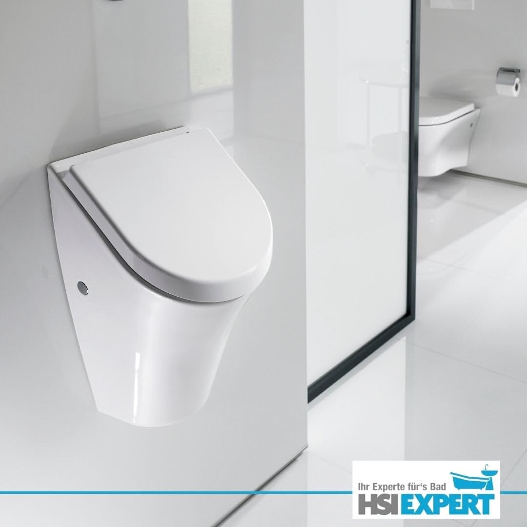 Geberit Duofix Basic Urinal Element + Urinal + Drückerplatte Samba Komplett-Set Mit Deckel