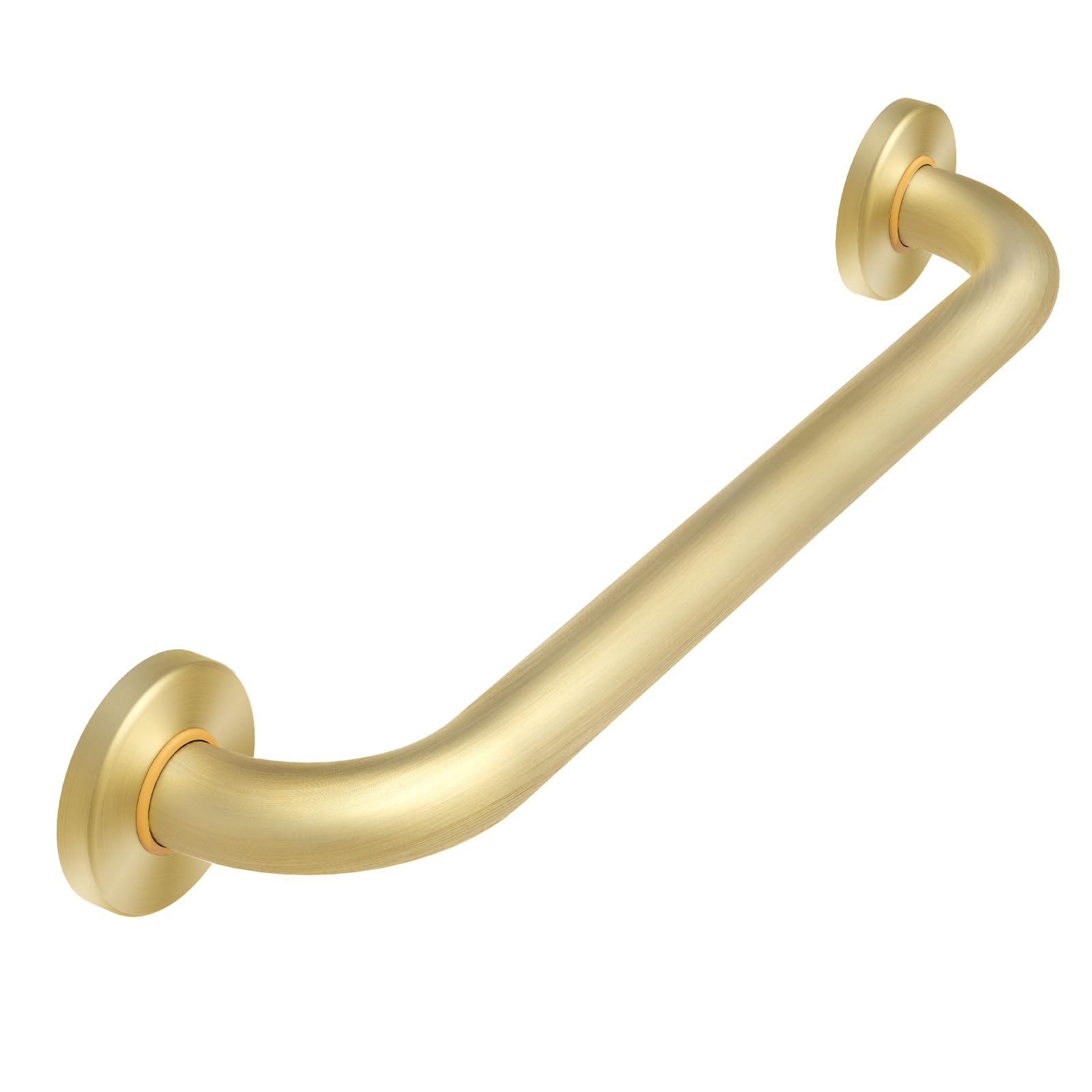 ROTHLEY 18 Inch Grab Bar for Bathtubs and Showers: Stainless Steel Shower Grab Bar Wall Mounted Shower Handle with Concealed Screws Anti Slip Saft Handle for Elderly Seniors (Brass)