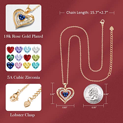 REDBEE Necklaces for Women Birthstone Heart Necklace Jewelry for Wife Girlfriend Woman Necklace - Image 5