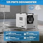 CADPXS 125 Pints Crawl Space Dehumidifier with Pump and Drain Hose for Crawlspace, Basements, Commercial, Industry Water Damage Unit, Auto Defrost, cETL, Optional Remote Monitoring
