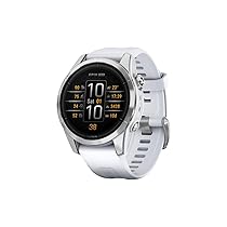 Garmin epix Pro (Gen 2) 42mm, Smartwatch, Display AMOLED 1,2″, Touchscreen, Torcia LED, Cardio 5th Gen, +30 Sport, GNSS multi-band, Mappe, Autonomia 10 giorni (Silver & Whitestone)