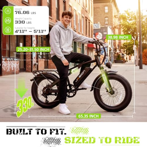 Jasion EB5 Sport Electric Bike, 20'' Fat Tire Ebikes for Adults/Teens, Best Ebike for Men with 720Wh Removable Battery, 7 Speed Full Suspension Electric Bicycles, UL2849 Certified - image 6