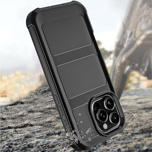 Image of Cubix Armor Defender Rugged Case Compatible for Apple iPhone 16 Pro Back Cover Slim, Shockproof, Dual-Layer Design with Camera Protection - Black