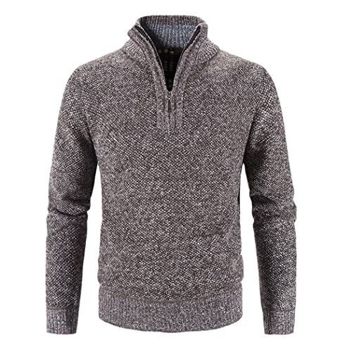 Pull col montant zippé homme couleur café idéal pour vos weekends décontractés