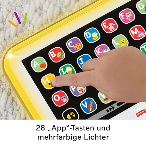 Fisher-Price Lernspaß, Lernspielzeug für Kleinkinder, Smart Stages Tablet Computer-Attrappe mit Musik und Leuchtfunktion für Kinder ab 1 Jahr, deutsche Version, HXB66