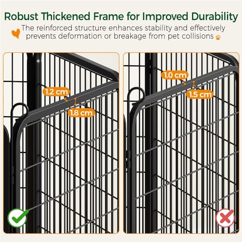Yaheetech Welpenlaufstall 60cm hoch, 6-teiliger Faltbarer Welpenauslauf, Automatische Verriegelung, DIY Hundepark für drinnen und draußen, werkzeugfreie Montage