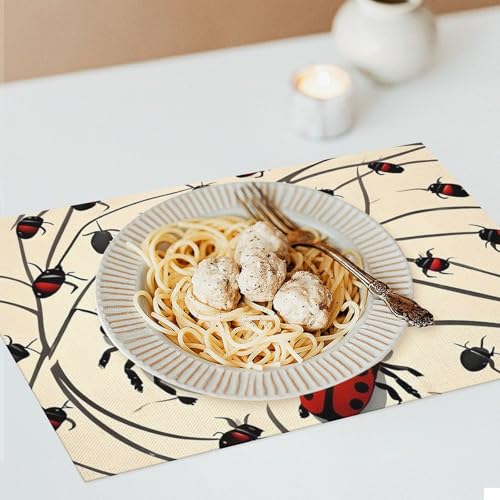 Sets de table coccinelle antidérapants pour repas en terrasse - 8
