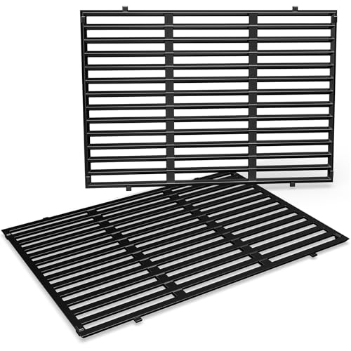 QuliMetal 18.75' Grill Grates for Weber Genesis II 300 and Genesis II LX 300 Grills, Genesis II E&S 310 315 320 325 340, Genesis II Parts Replacement for Weber 66095, Porcelain-Enameled Cast Iron