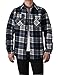 ZENTHACE Men's Warm Sherpa Lined Fleece Plaid Flannel Shirt Jacket(All Sherpa Fleece Lined) Navy/Beige M