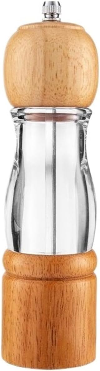 1PC Transparent Pepper Grinder Kitchen Sichuan Sea Salt Black Household Camping Seasoning Bottle(Grey)