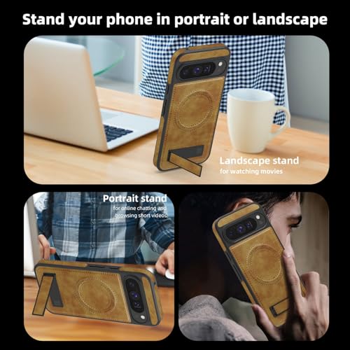Protection Google Pixel 10 Pro XL étui cuir antichoc marron JD - 7