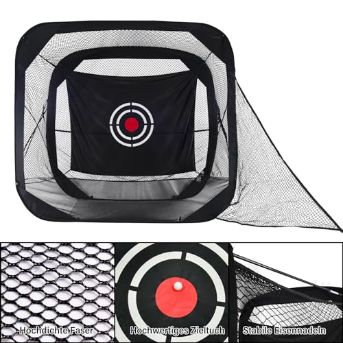 KAIDIDA Golfnetz 210x120x210 cm: stabiles Golf Übungsnetz für Garten Zuhause Indoor Outdoor Abschlagnetz mit Fiberglas Rahmen großer Trefferfläche und schwarzer 420D Zielscheibe