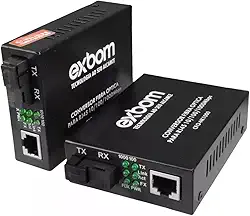 Par Conversor Mídia Fibra Óptica P/ Rj45 Gigabit 1000 Mbps 20 KM