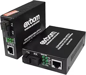 Par Conversor Mídia Fibra Óptica P/ Rj45 Gigabit 1000 Mbps 20 KM