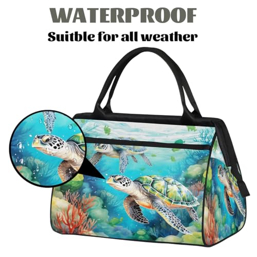 Sea Turtle Travel Duffel Bag Sports Tote Gym Bag Carry on Weekender Overnight Bag for Women and Men3