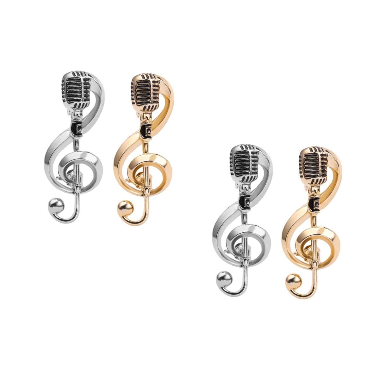 Jewellery Adesivi per Piastre in Acciaio Microfono Donne Accessori Classici Accessori per la Fascia Europea e Americana Fascifica della retrò DECARE Musica A ZINCI Jewellery