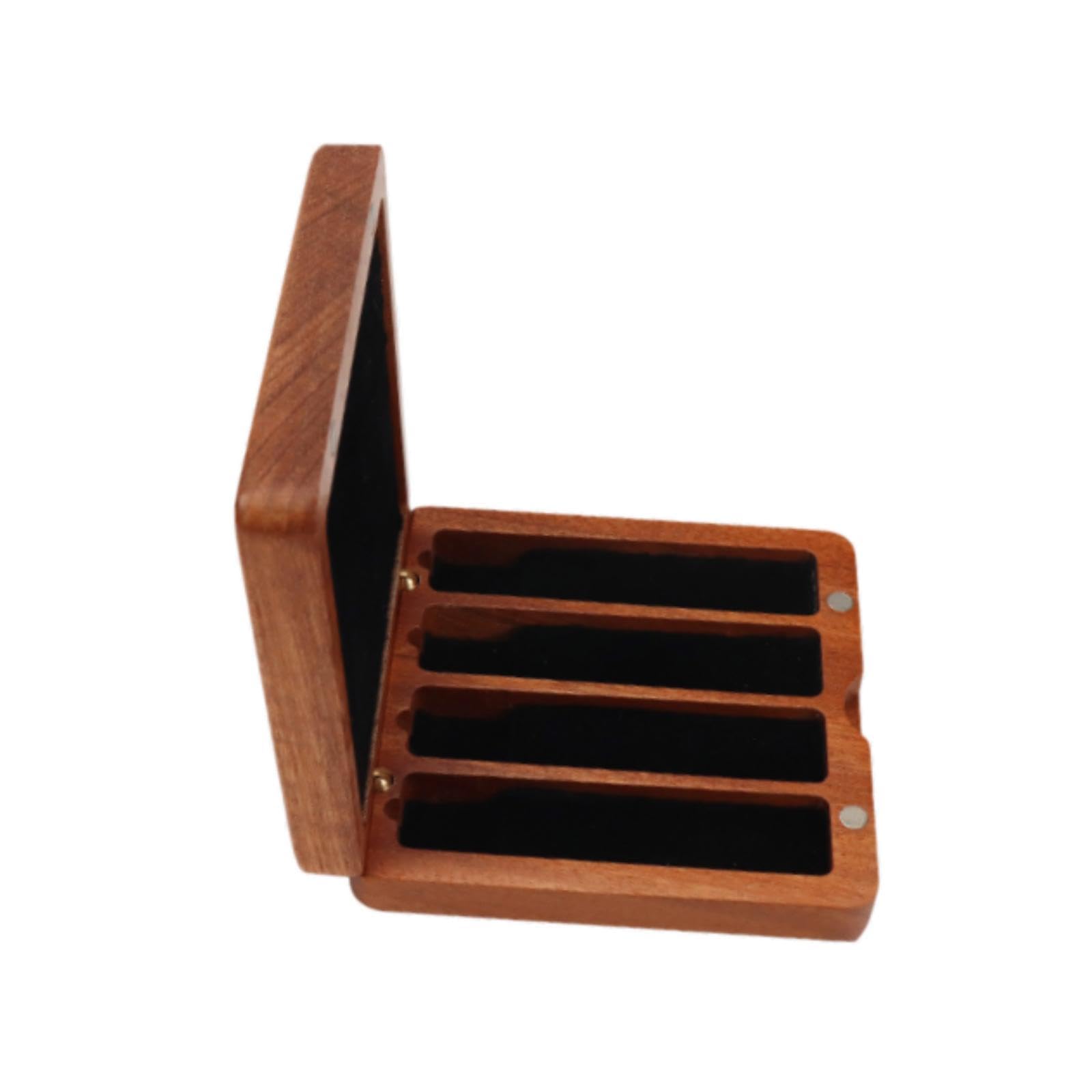 DYNWAVE Saxophone Clarinet Reeds Case Storage Box Sturdy Practical Wear Resistant Wood Reeds Box for Concert Outdoor Household Travel