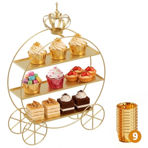 INNOVATIVE LIFE 3 Tier Gold Cupcake Stand Cupcake...