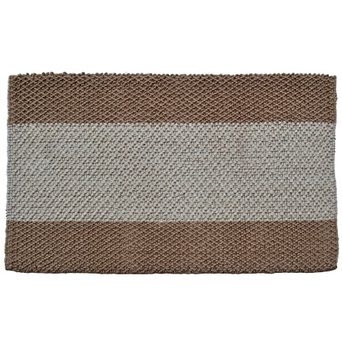 Las importaciones Decor Natural Yute Alfombra, Dos Tonos de Ancho Rayas, 60 cm por 91,44 cm