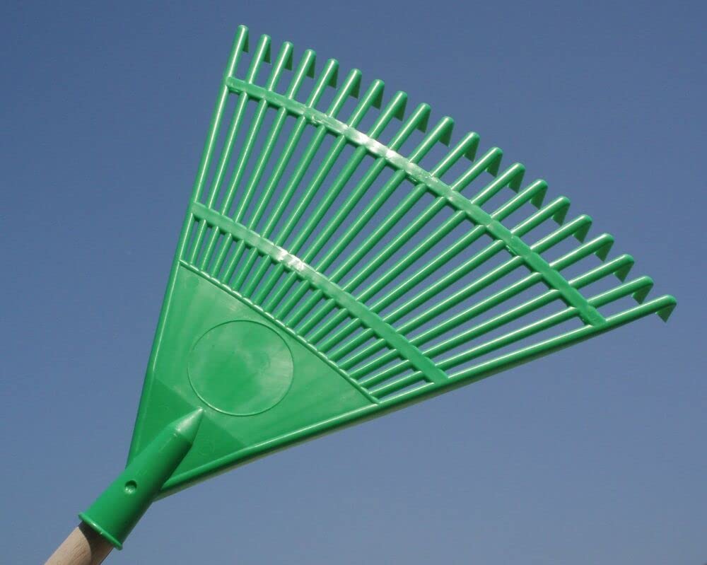 VERDELOOK Rastrello da Giardino in plastica 45 cm, Verde, Fornito Senza Manico