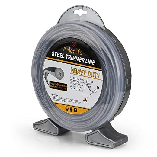 Anleolife Round Heavy Duty .095-Inch-by-190-ft Steel String Trimmer Line in Donut, Thicker Weed Eater