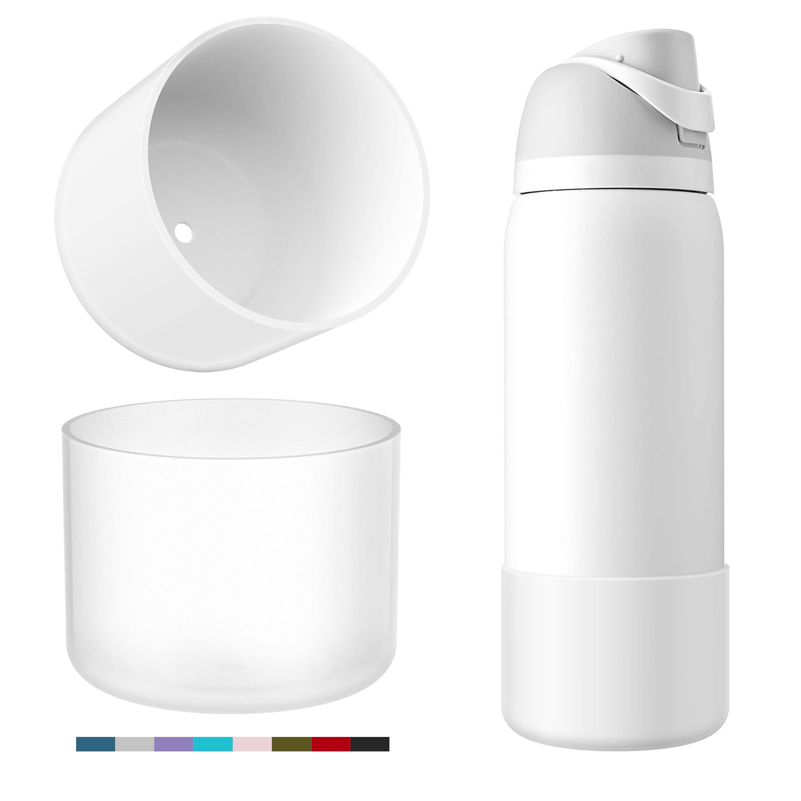 YOUCOX Silicone Boot for Owala Water Bottle, 2PCS Anti-Slip Protective Sleeve for FreeSip/Twist/Flip Water Bottles, BPA Free, Dishwasher Safe, Bottom