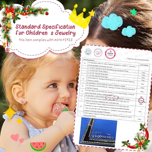 Jstyle Hypoallergenic Earrings for Girls Women Surgical Stainlee Steel Earrings for Sensitive Ears Screw Back Earrings Set Cute Hoop Earrings for Girls Kids Earrings Toddler Earrings Jewelry for Teen Girls2