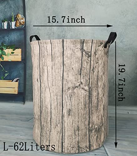 Image of Kids Laundry Hamper Clothes Gift Basket Storage Laundry Baskets Organizer Bin with Handles for Nursery Room (Tree Stump)