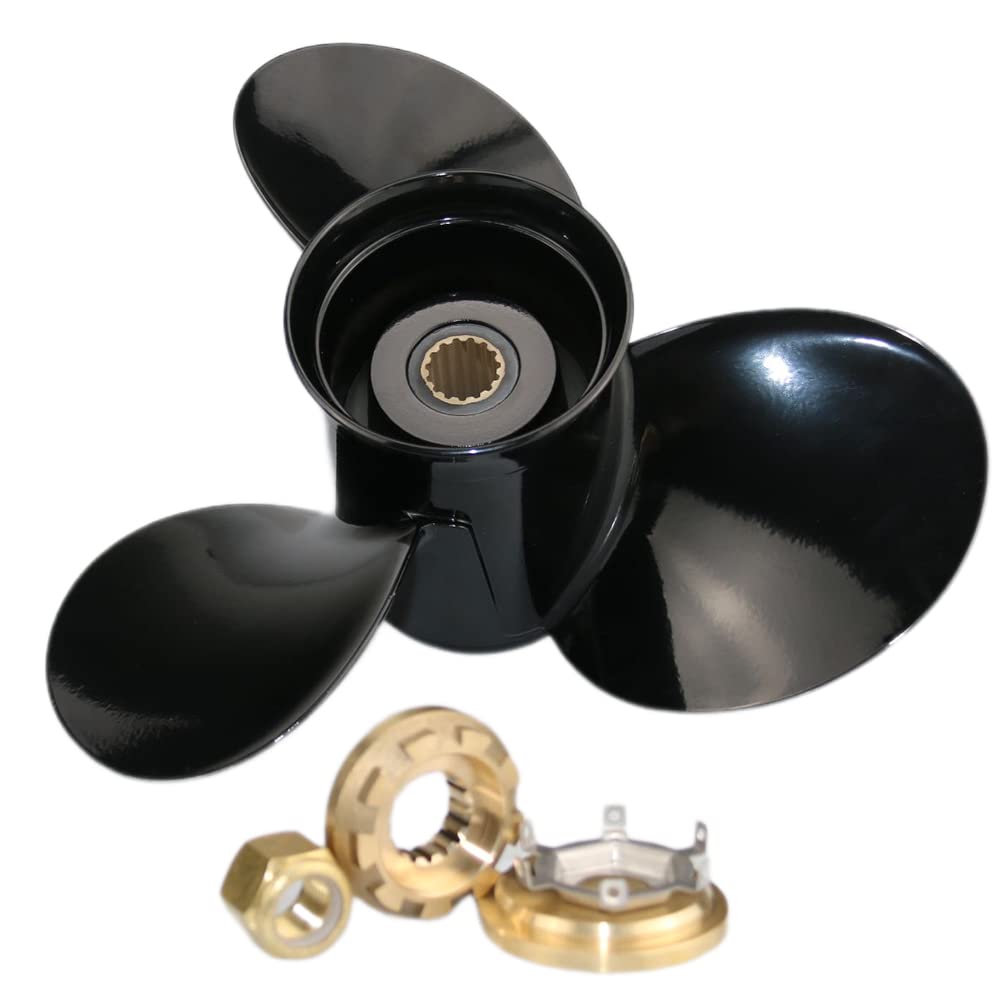 Boatman - Hélice de aluminio para barcos fueraborda para motores Mercury/Mercruiser 40-140 Hp, 15 dientes estriados, derecha