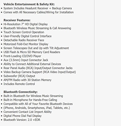 Pyle Single Din Car Stereo Receiver System & Backup Camera [Touch-Screen Headunit Stereo Radio] Cd/Dvd Player, Bluetooth Wireless Streaming, Hands-Free Talking, Waterproof Rearview Cam (Plt85Btcm) #TOP5