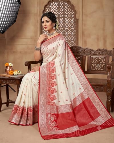 Generic silver garad silk saree – image 6