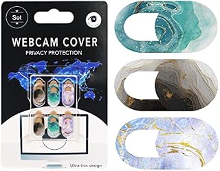 MEIYIDAY 6 Pcs Camera Privacy Cover Security Webcam Cover 3 Marble Styles Slider Cover for Phone Tablet Computer Laptop Desktop Camera