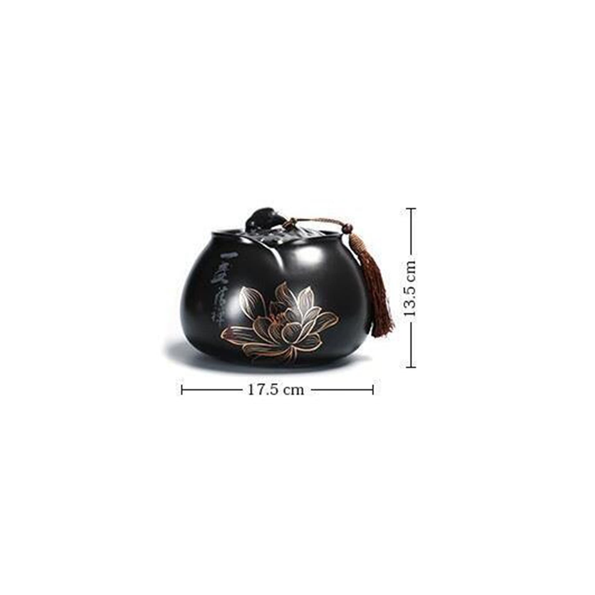 Urnes en céramique pour Chiens Chats Lapins Urnes animales Chiens Urnes Animaux de Compagnie Urnes pour Chiens Chats Cendres Céramique Urne Cendres Incinération Urnes funéraires,Black