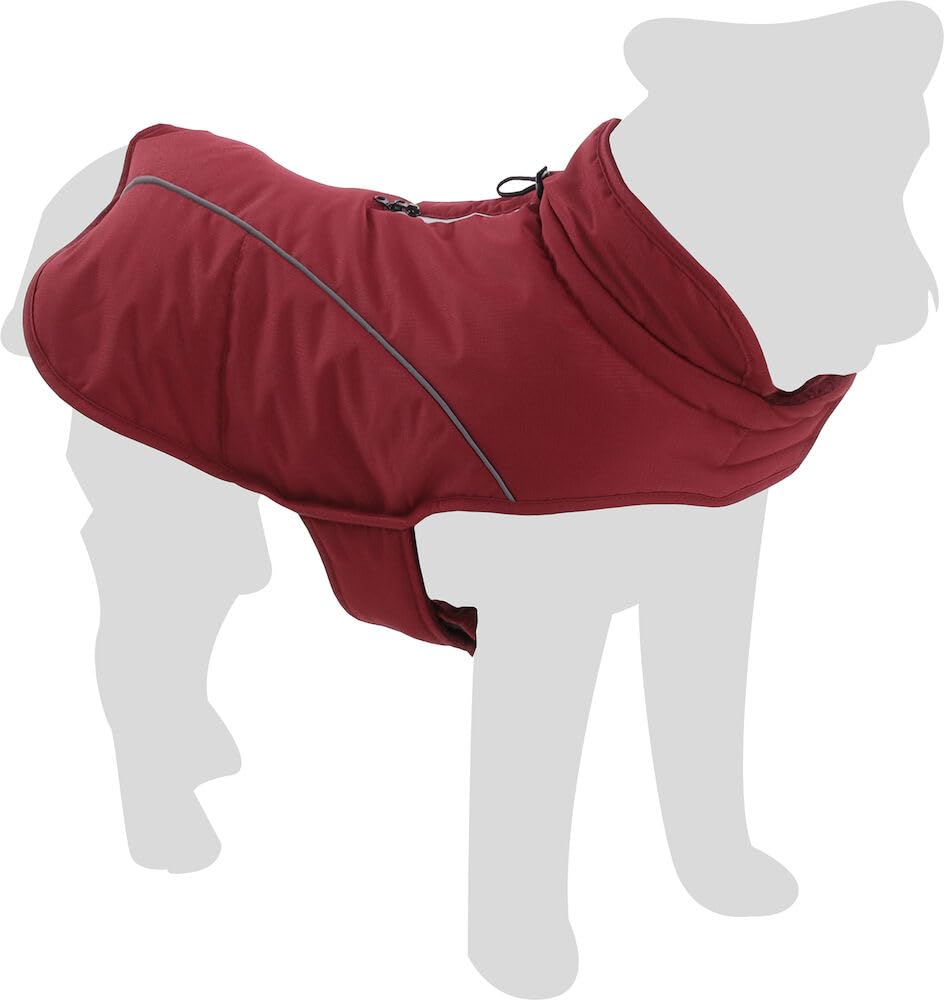 Flamingo Winterjas Ragna Rot – A:45cm B:36-44cm C:58-64cm, Weiches Fleece, Reflektierende Streifen, Waschbar, Spritzwassergeschützt, Ideal für Labrador, Boxer, Cocker Spaniel usw.