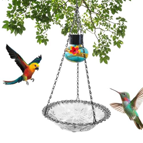 Genérico Baño Y para Pájaros: Casa para Pájaros Decorativa para Exteriores, Bebedero Colgante A Prueba De Herrumbre, Comederos Decorativos para Baños D Pjaros, Santuario para Pájros De Fácil Limpie