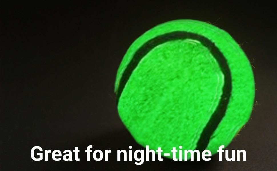 NW Athletics Glow in The Dark Tennis Ball Dog Toy, Light Up Tennis Ball for Small-Medium Size Dogs 3 Pack - Image 2