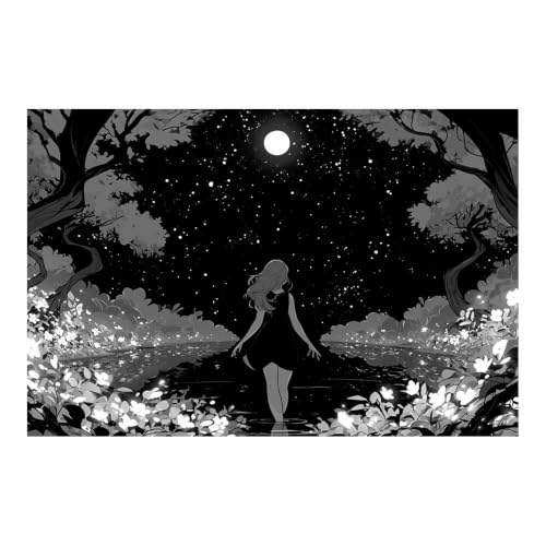 Tableau noir et blanc HOQIU 80x120cm pour habiller un grand mur vide sans cadre lourd