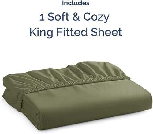 Miniatura 578 de King Fitted Bed Sheet - Bottom Single Fitted Sheet Only - Ultra-Soft Hotel Luxury Bedding w/ 8-16 Inch Deep Pockets - Breathable, Cooling & Wrinkle