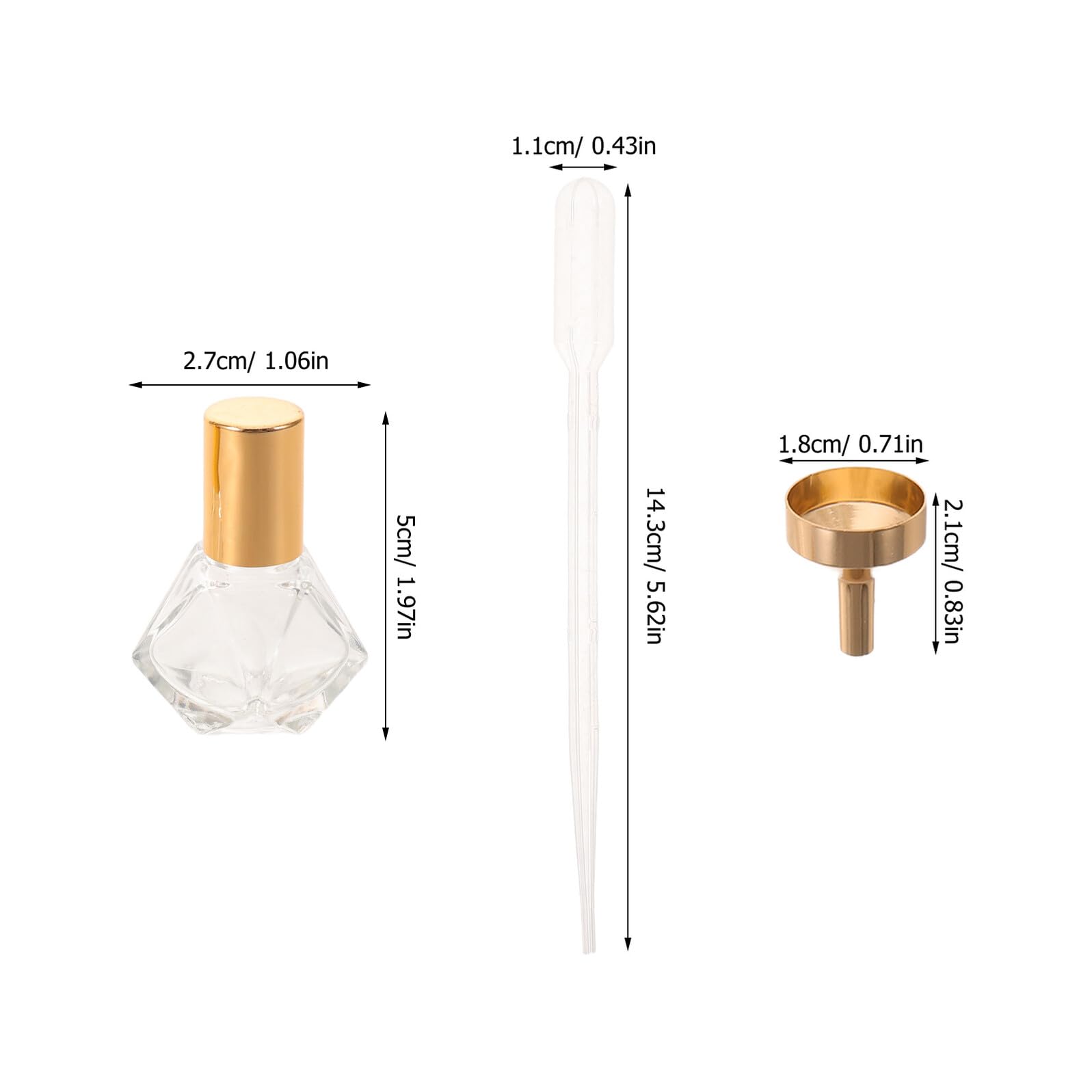 GALPADA 36 Stück Ml Ätherische Öle Rolle Glasflaschen mit Metallkugel und Ergonomischem Griff Fünfzackige Sternform Inklusive 2 Trichter und 4 Pipetten für Aromatherapie und Tägliche