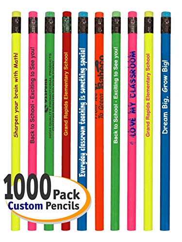 1000 lápices personalizados NEON madera HB2