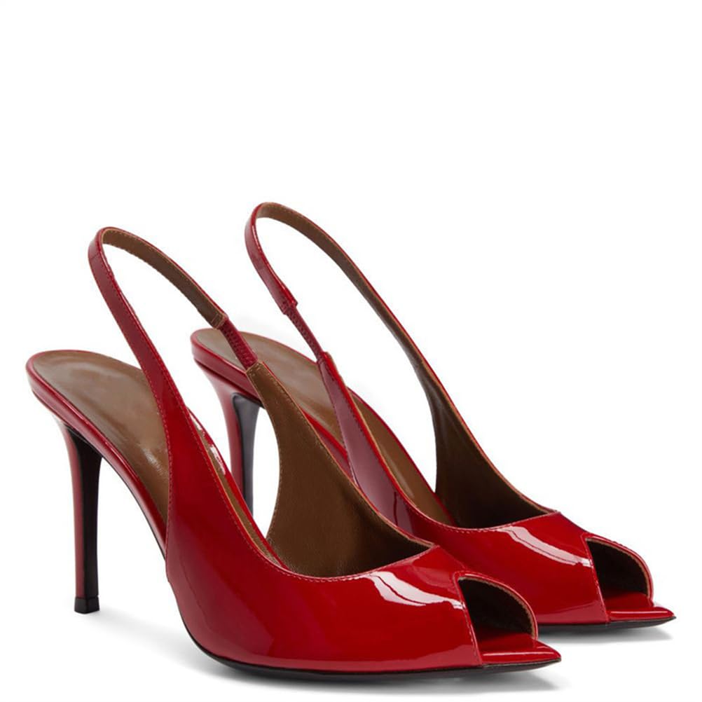 10CM/3.9IN Sandali da Donna Open Toe Slingback Tacco A Spillo Sexy Vestito Pompe Scarpe Festa Matrimonio