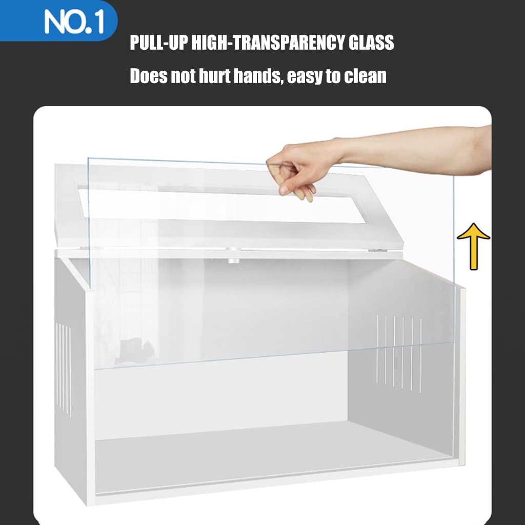 Scatola per vivaio con piano inclinato in PVC, per rettili, terrario, per animali domestici, per tenere al caldo, per lucertole, serpenti, draghi barbuti, tartarughe, camaleonti (Bianco 50x30x30 cm)